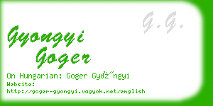 gyongyi goger business card